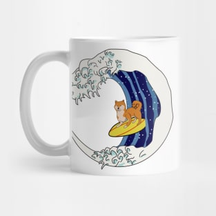 The Great Wave Surfin Shib Mug